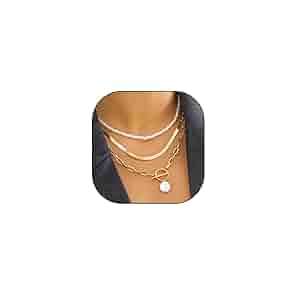 Amazon.com: Gold Link Pearl Ot Necklace Set for Women
